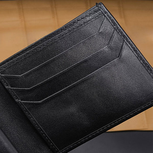 Premium Black <b>Leather</b> <b>Wallet</b> <b>Men</b> <b>Bifold</b> Multi Card Slot Mesh ID Window Side Flip Classic Simple Design Compact Slim Holder Cash - Product Image 5