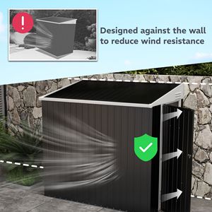 Casetta Porta Attrezzi in Metallo 4x6ft con Serratura e Prese d'Aria per Facile Montaggio - Product Image 4