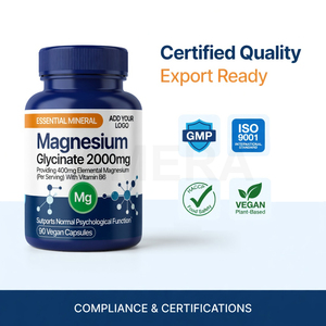 Cápsulas de Glicinato de Magnesio OEM 2000mg con Vitamina B6, Fabricante de Marca Privada - Product Image 2