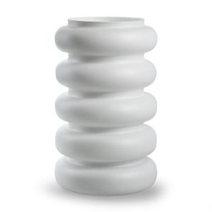 Jarrón Decorativo Ondulado Apilable, Hecho a Mano, Blanco sin Esmaltar, Contenedor para Flores, Jarrón de Pilar de Estilo Contemporáneo para Decoración de Bodas y Hoteles - Product Image 1