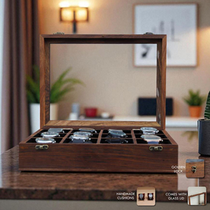 Estuche de Madera para Exhibición y Almacenamiento de Relojes, Caja de Relojes de Madera de Nogal Premium para Exhibición en Tiendas, por AYAANS - Product Image 6