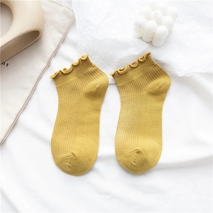 Chaussettes unisexes personnalisées colorées unies respirantes à la cheville, en coton écologique à séchage rapide, 10 paires, avec revers à volants, décontractées - Product Image 4