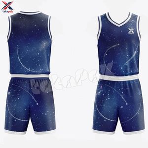 Ensemble de maillot de basket-ball sublimé Tatapak, col en V, sans manches, vêtements de sport respirants pour adultes, toutes saisons - Product Image 3