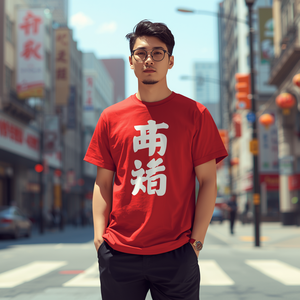 T-shirt à manches courtes en polyester/coton tricoté pour homme, personnalisable OEM/ODM, anti-plis et écologique - Product Image 2
