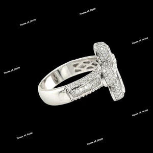 925 Sterling <b>Silver</b> <b>Mens</b> Engagement <b>Ring</b> VVS Bling Solitaire Diamond Rhodium Plated Custom Rapper Handmade - Product Image 3