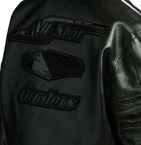 Avirex Custom Men's Premium Black Genuine Leather Bomber <b>Jacket</b> Luxury Streetwear Varsity <b>Jacket</b> OEM ODM Wholesale Manufacturer - Product Image 6