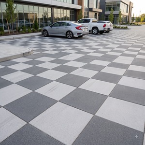 400x400mm 12mm Heavy Duty Vitrified Outdoor Parking Tiles Punch Finish Anti Slip Paving Floor Tiles for Driveway Garden Walkway - Product Image 5