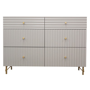 Commode à 6 tiroirs en bois de mahogany massif, élégante, blanche, meubles de luxe pour la chambre à coucher, pour la maison et l'hôtel - Product Image 1