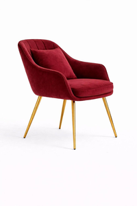 Elegant Velvet Upholstered Rocking Chair with Armrests and Metal Legs for Bedroom <b>Dining</b> Room Home Office Hotel - Product Image 4