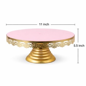 Modern Luxury Gold Pedestal <b>Cake</b> <b>Stand</b> with Decorative Flower Border for Dessert Table Wedding Event and Party Decoration - Product Image 5