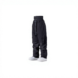 Pantalon de ski pour homme imperméable, antistatique, respirant, noir, en Spandex/Coton, avec cordon de serrage, léger, taille mi-haute, pour neige et printemps - Product Image 3