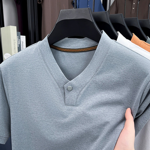 Camiseta de Manga Corta para Hombre ST. Meer ODM, Verano, Casual, Fresca, Transpirable, Tejido Worsted 180g, Color Sólido, Corte Holgado - Product Image 5