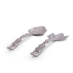 Ensemble de cuillères de service en métal moulé, manche en forme de tige de fleur sculptée, design pétales ouverts - Product Image 2