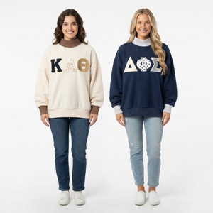 Sweat-shirt à col roulé surdimensionné pour femme, couleur crème, avec lettres brodées, coupe classique, pour l'automne - Product Image 5