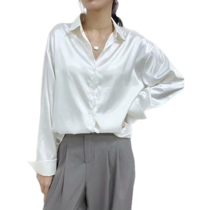 เสื้อเชิ้ตทำงานผู้หญิงไซส์ใหญ่ แขนยาว ปกเสื้อแบบเรียบง่าย แฟชั่นใหม่สำหรับฤดูร้อน - Product Image 2