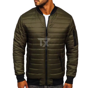 2026 Hot Selling Sporty Plain Casual Men's Unisex Bomber <b>Jacket</b> Custom Logo Canvas <b>Waterproof</b> Oversized - Product Image 5