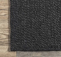 Tapis en jute noir uni écologique, fait main, tissage lourd, durable, à poils moyens, épaisseur moyenne, HARI ENTERPRISES