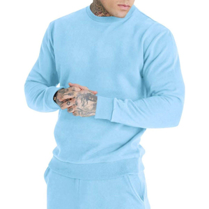 Custom Embroidery Logo Rhinestone Casual Men's Acid Wash 100% Cotton <b>Tracksuit</b> Hooded with Solid Pattern for Winter Season - Product Image 4
