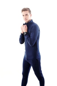 Mens Zipper Tracksuit Two Piece Athletic Jogging Set Breathable Quick Dry Sportswear For Gym <b>Running</b> Training Casual Wear - Product Image 4