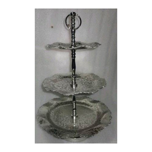 Herramientas decorativas de lujo para pasteles con niquelado para Hotel, boda, fiesta, forma redonda, soporte para pasteles con un nivel por Azora Industries - Product Image 3