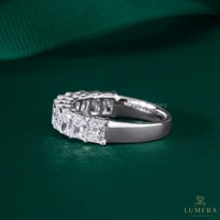 Anillo de Eternidad de Diamantes Cultivados en Laboratorio con Corte Radiante, Certificado por IGI, de Lujo, para Aniversario de Bodas, para Mujer