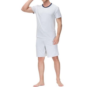 Wholesale Breathable Casual Men's Summer Plus Size Two-Piece <b>Knitted</b> Solid High Street Style Shorts <b>Sets</b> - Product Image 2