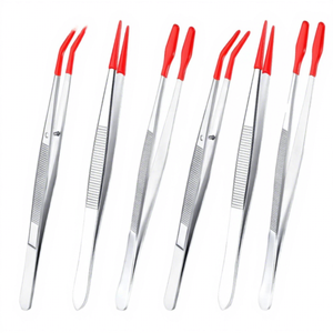 Pince à épiler professionnelle Teejay multi-usages en acier inoxydable rose avec embouts en silicone, idéale pour la collection de pièces de monnaie, de verre et de timbres - Product Image 3