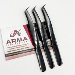 Pince à cils Plasma Black 65 degrés, pointe en fibre pour volume, durable, pointe fine et précise, pour extensions de cils, avec logo - Product Image 4