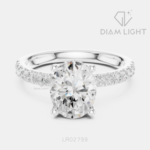 Bague en diamant de laboratoire ovale 2,00 carats, certifiée IGI, or blanc 14 carats, couleur F+, clarté VS+, tendance, pour fiançailles, mariage, cadeau - Product Image 1