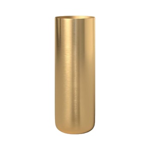 Modern Gold Metal Flower Vase <b>Tall</b> Cylinder Shape Minimal Decorative Vase Luxury Tabletop Centerpiece Contemporary Home Decor - Product Image 1
