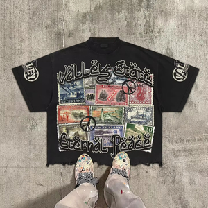 Nueva Camiseta Urbana de Algodón Negra, Corte Recto, 260 g/m², con Logotipo Personalizado, Impresión Digital de Alta Calidad - Product Image 1