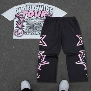 Ensemble T-shirt et pantalon de survêtement pour homme, design personnalisé, respirant, polyester/coton, style streetwear, tenue assortie deux pièces, mode été - Product Image 2