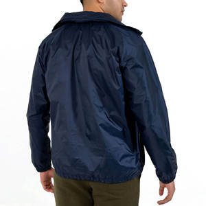Veste de course coupe-vent bleu marine pour homme à prix de gros, col montant décontracté, en polyester, pour l'automne - Product Image 3