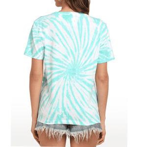 Camiseta de Algodón Tie Dye para Mujer, Cuello Redondo, Manga Corta, Corte Holgado, Estilo Casual de Primavera/Verano - Product Image 2
