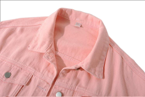 Women's Eco-friendly High Street Winter Bomber <b>Jacket</b> Multicolor <b>Short</b> Long <b>Sleeve</b> Casual Denim - Product Image 3