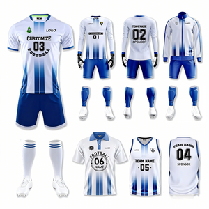 Conjunto de Uniforme de Entrenamiento Personalizado para Aficionados al Fútbol, Manga Corta, para Niños y Adultos, Impresión Digital, Transpirable - Product Image 1