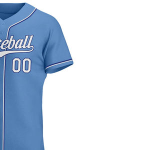 Maillot de baseball authentique personnalisé bleu clair et blanc royal, respirant, séchage rapide, nom d'équipe personnalisé, unisexe adulte - Product Image 3