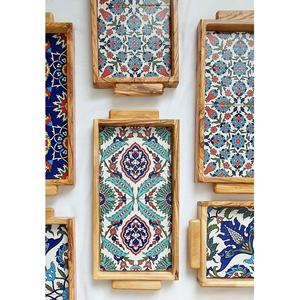 Plateau en bois émaillé Art Déco classique pour le service du thé, du café et des collations – Idéal pour hôtels, restaurants, cuisines, salles à manger – Conception durable pour mariages et Diwali - Product Image 4