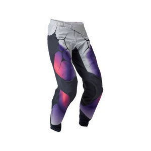 Pantalon de moto unisexe noir style motocross en polyester/nylon, design personnalisé bicolore, coupe-vent, genouillères renforcées - Product Image 4