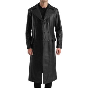 Abrigo de Cuero Negro de Doble Botonadura, Elegante, Duradero, Cálido, de Primera Calidad, Diseño Suave y Cómodo para Uso Diario Informal - Product Image 4