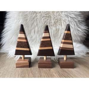 Modern <b>Wooden</b> and MDF Christmas Tree Decoration for Holiday Display with Ball & Tree <b>Ornaments</b> - Product Image 1