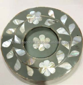 ชุดที่รองแก้วลายมุกทำมือมีสี่ชิ้นสำหรับตกแต่งบ้านและตกแต่งโต๊ะ - Product Image 2