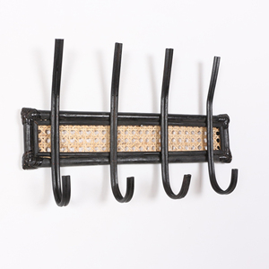 Accessory for clothing organizer hand-made rattan wall mounted <b>hook</b> <b>coat</b> hat hanging <b>hooks</b> - Product Image 4