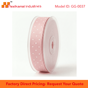 ริบบิ้นโกรเกรนลายจุดสีชมพูขาวขนาด 6 มม. ขายส่ง สำหรับทำโบว์เด็ก ห่อของขวัญ เครื่องประดับผม ตกแต่งห่อของขวัญ งานฝีมือ DIY - Product Image 6