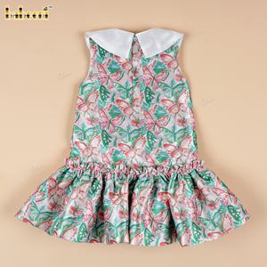 DR4528 – Robe pour filles en taffetas floral coupe trapèze – Imprimé multicolore - Product Image 6