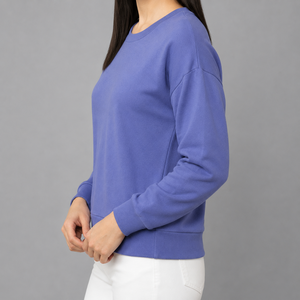 เสื้อสเวตเชิ้ตคอกลมผู้หญิง ผ้าฝ้าย 100% สีพื้น แขนยาว ถักทอ ระบายอากาศได้ดี ทรงปกติ โลโก้ด้านหน้า สำหรับฤดูใบไม้ร่วง - Product Image 3