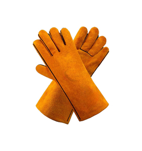 Guantes de Cuero de Primera Calidad Resistentes al Calor, Guantes de Seguridad de Cuero Vacuno de Patrón Largo - Product Image 5
