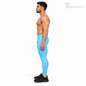 Leggings de compression pour hommes en polyester et élasthanne, extensibles, pour la gym et la course, anti-humidité, respirants, vêtements de fitness OEM - Product Image 2