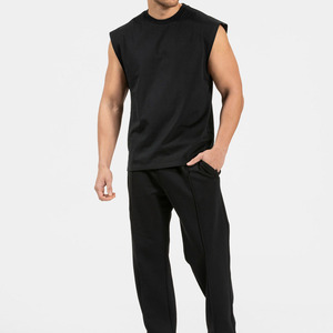 Nexfit Athletics Men's Plus Size Gym <b>Stringer</b> Tank Top Black Athletic Workout Sleeveless Muscle Fitness <b>Vest</b> OEM Cotton/Spandex - Product Image 2