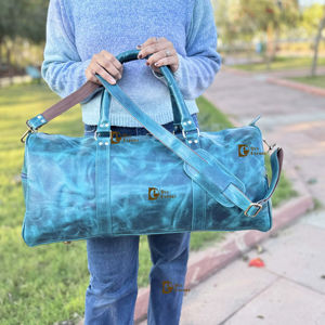 Nouveauté : Sacs de voyage en cuir Crunch, multi-usages, sacs faits à la main, sacs de voyage unisexes, grande taille, sacs de voyage élégants et multifonctionnels - Product Image 1